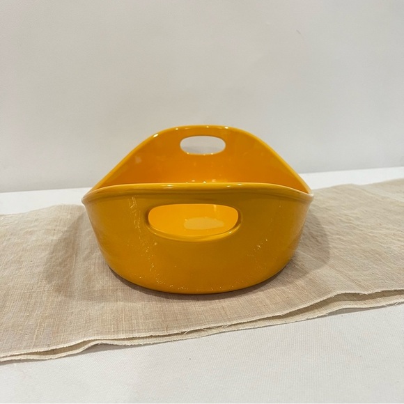 Rachel Ray 4 Quart Oval Baker Dish Yellow Mustard Stoneware Glazed Glassy - Picture 6 of 12